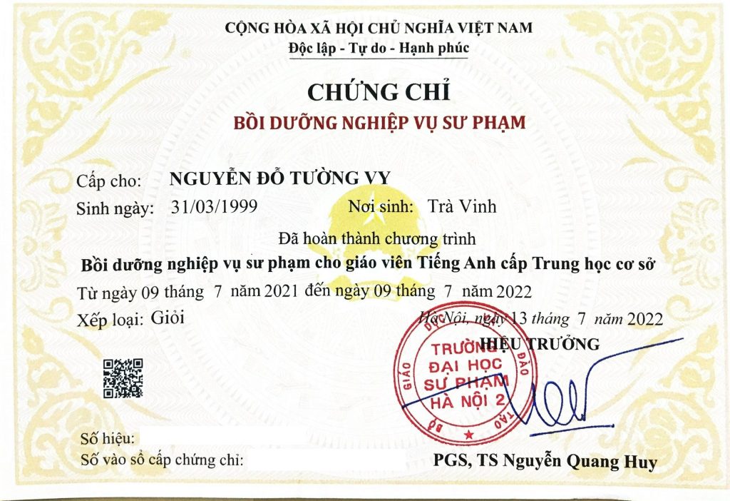 Nghiệp vụ sư phạm tiếng anh GV THCS