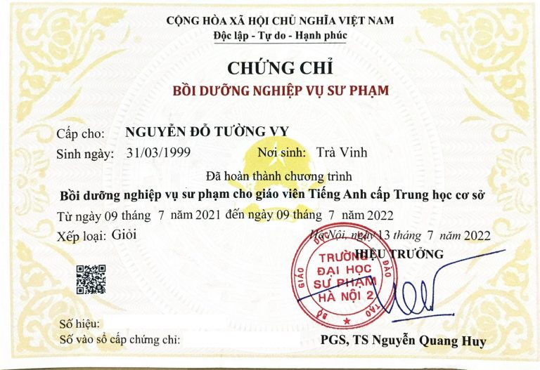 Nghiệp vụ sư phạm tiếng anh thcs