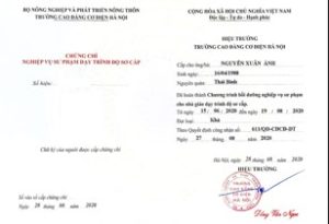 Nghiệp vụ sư phạm sơ cấp nghề