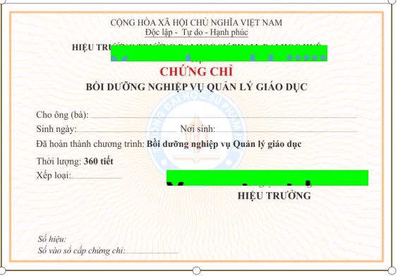 Khóa học Nghiệp vụ Quản lý Giáo dục –