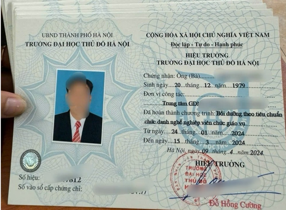Chứng chỉ Chuẩn chức danh Giáo Vụ